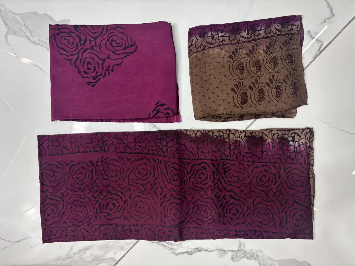pure georgette block print
