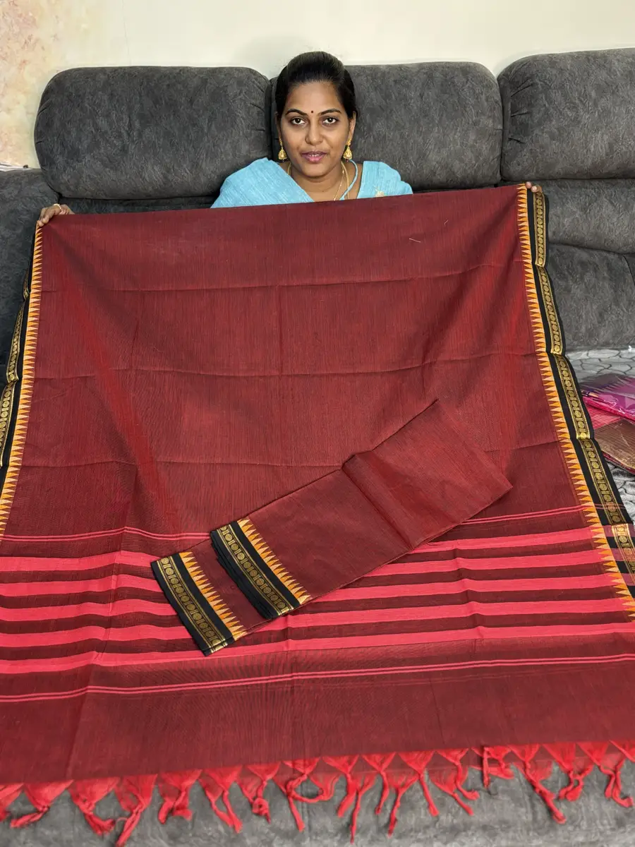 Kanchi Cotton with Rudrashi Boarder