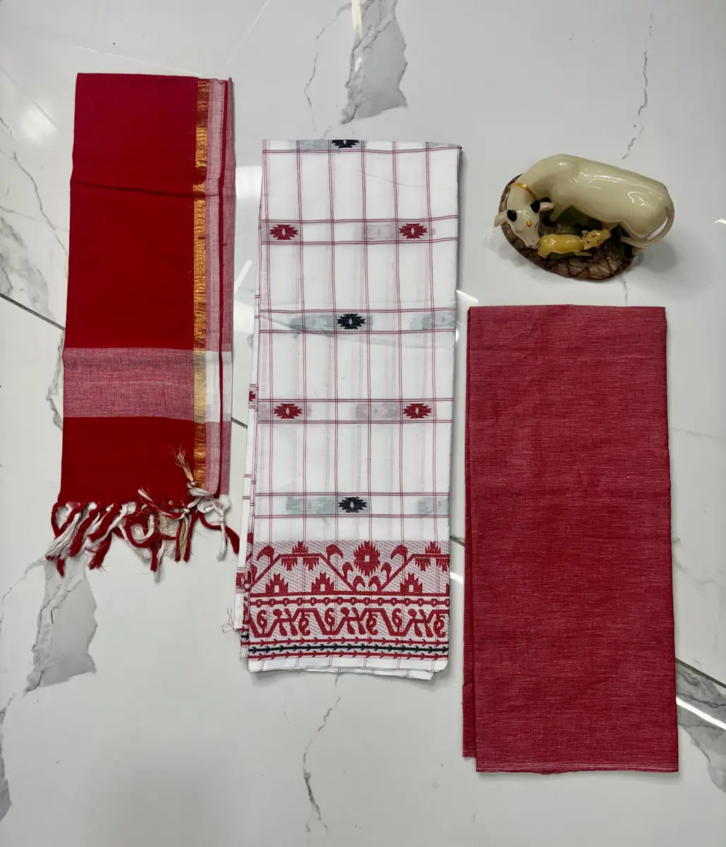 Handloom Jamdhani Cotton dress Materials