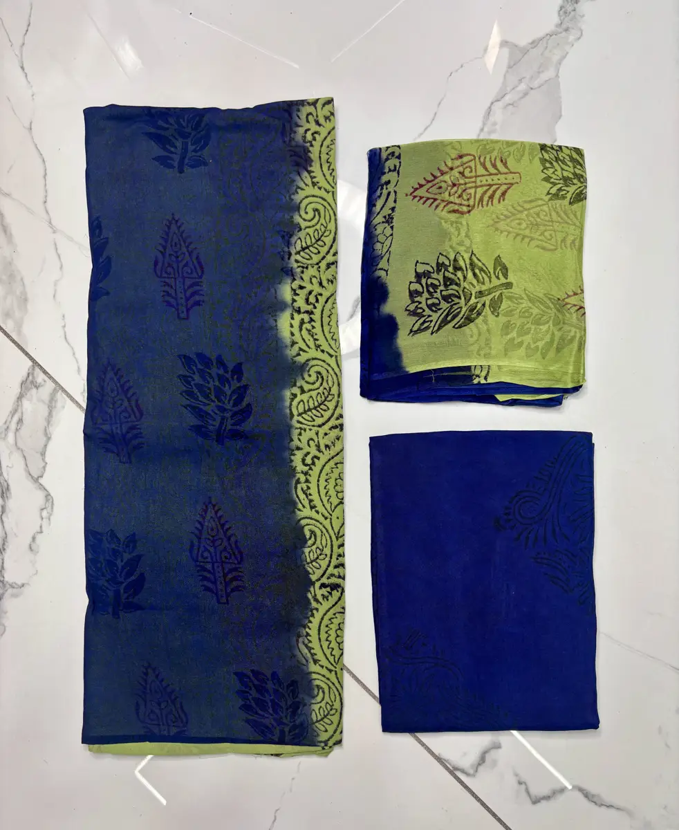 pure georgette block print