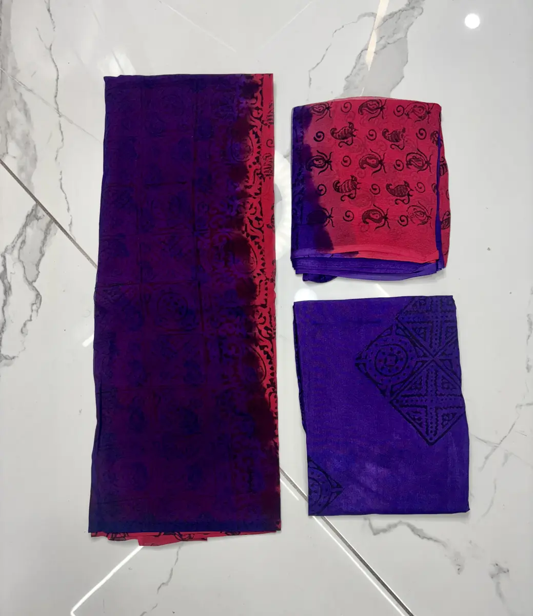 pure georgette block print