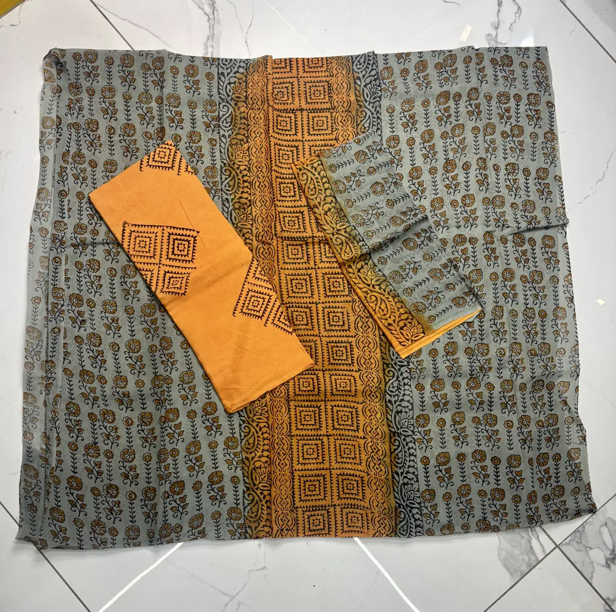 pure georgette block print