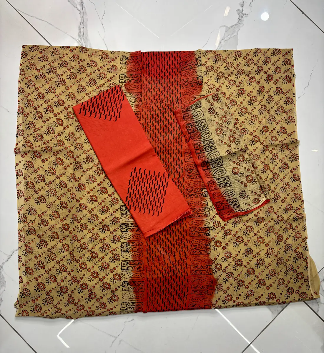 pure georgette block print