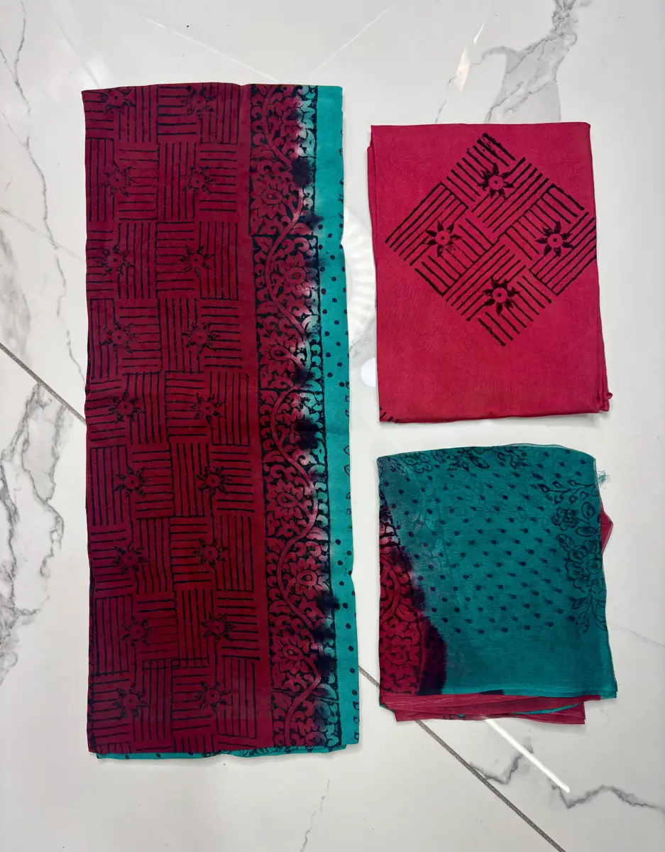 pure georgette block print