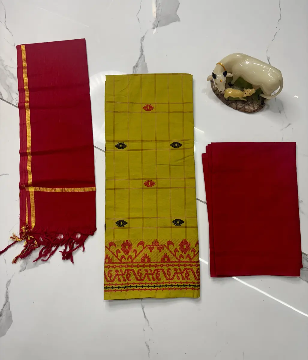 Handloom Jamdhani Cotton dress Materials